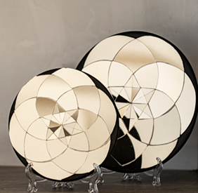 بشقاب با طرح های هندسی در 5 سایز