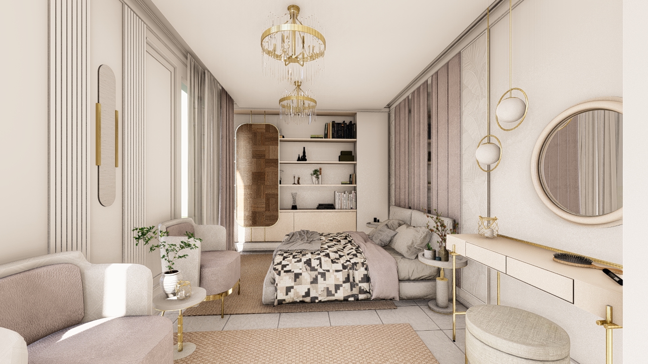 طراحی اتاق خواب، واحد 210 متری